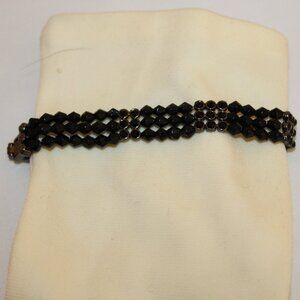 7 inch black beaded bracelet